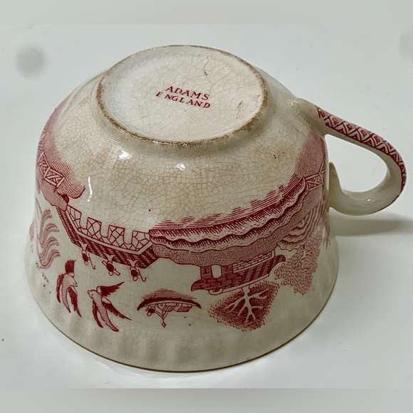 19th Century Vintage  Adams England Pink Willow Transferware Teacup - Picture 8 of 16